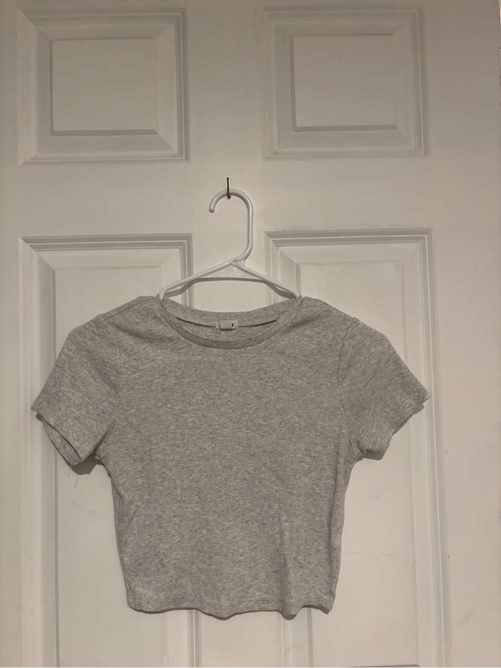 Garage Light Gray Ribbed Cropped Tee